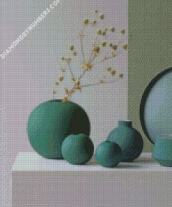 aesthetic green vases diamond paintings