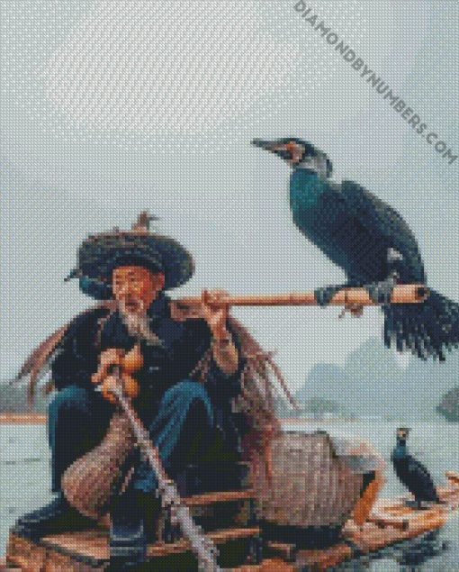 asian fisherman diamond painting