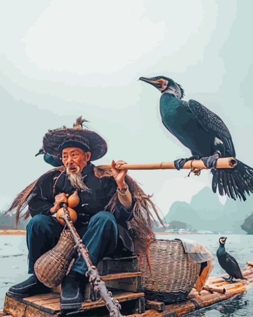 Asian Fisherman Paint by numbers