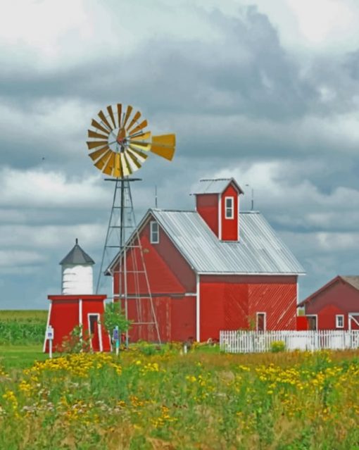 Red Barn paint by numbers