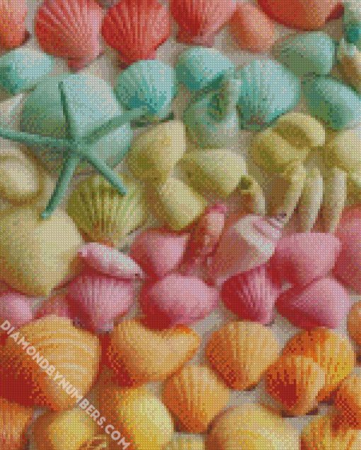 colorful seashell diamond painting