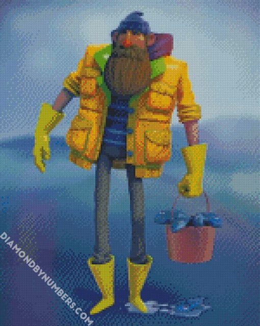 fisherman illustration diamond paintings
