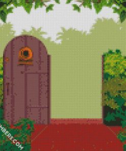 garden green door diamond paintings