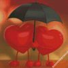love heart under a black umbrella diamond paintings
