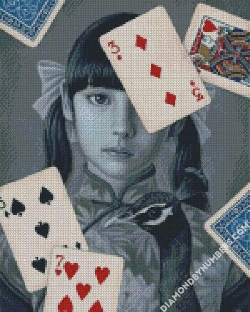 monochrome card girl diamond paintings