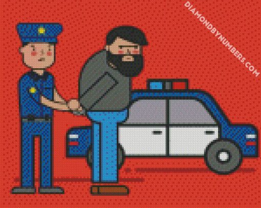 police illustration diamond painting