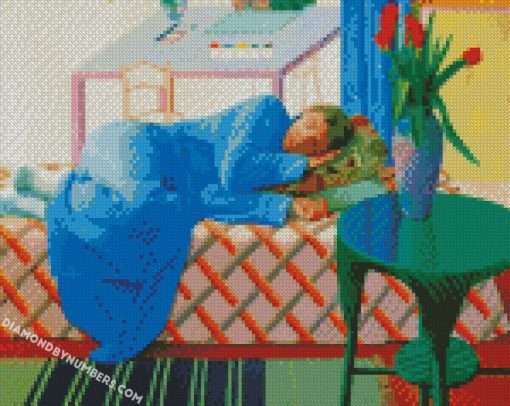 sleepy man david hockney diamond paintings