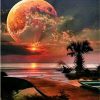 Red Full Moon Night paint by numbers