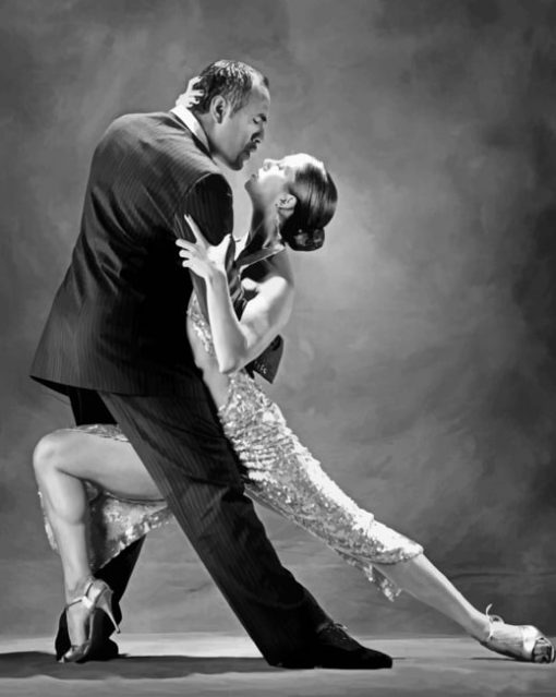 Black And White Salsa Dancers Paintt by numbers