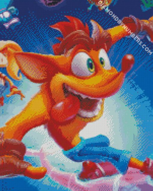 Crash Bandicoot game diamond painting