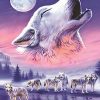 Wolves Howling at Moon paint by numbers