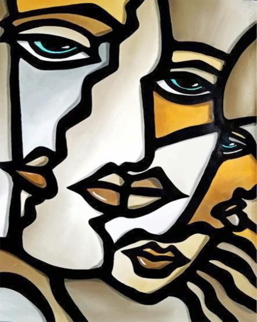 Abstract Cubism Faces Paint by numbers