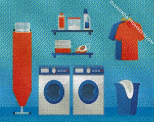 aesthetic laundry room diamond paintings