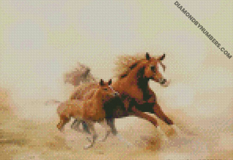 baby horse and his mom-diamond-painting diamond painting