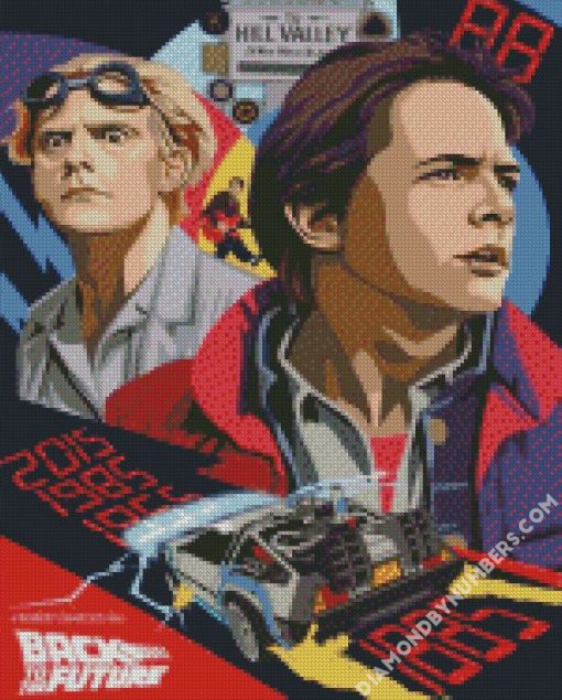 back to the future illustration diamond painting