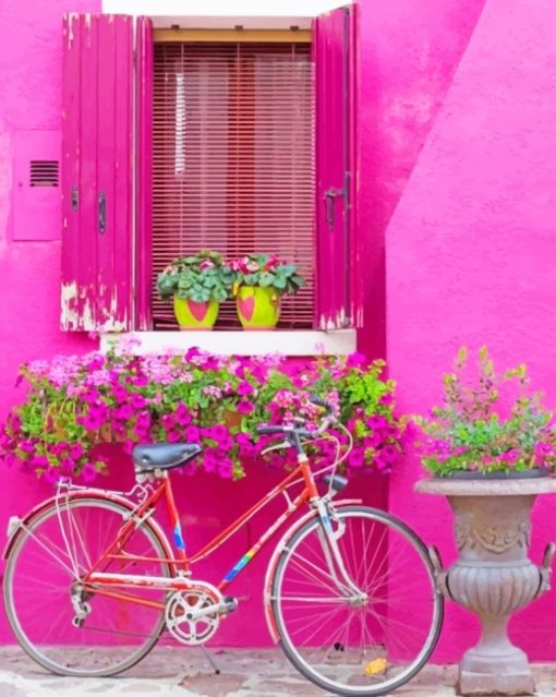 Bicycle In Burano Italy Paint by numbers