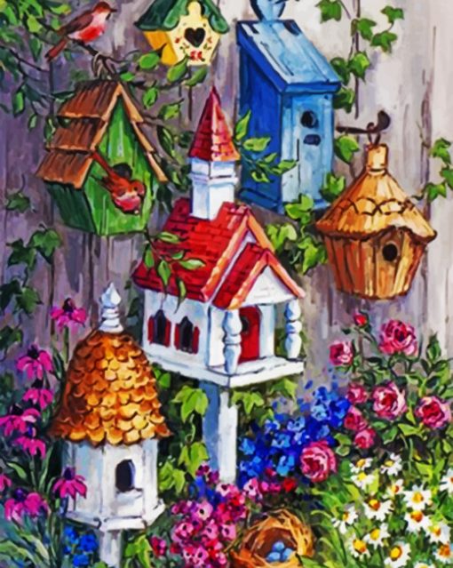 Bird House Cottage Paint by numbers