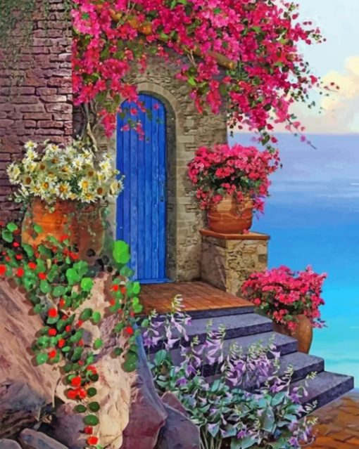 Blue Door SantoriniBlue Door Santorini paint by numbers