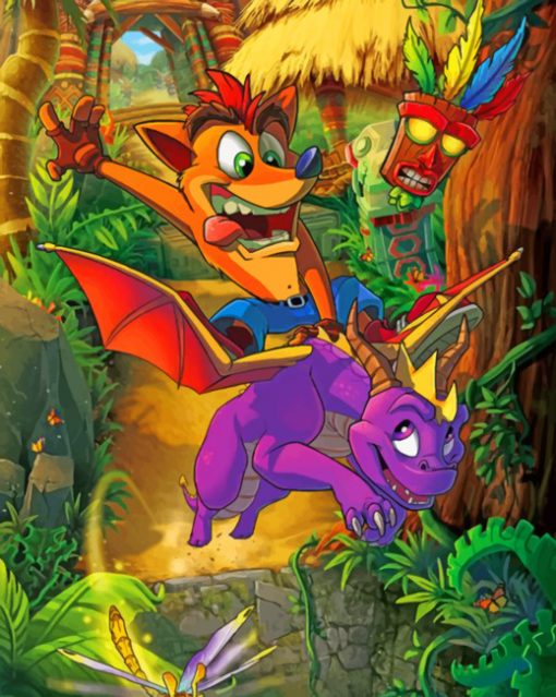 Crash Bandicoot Illustration paint by numbers