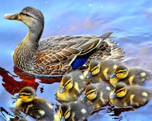 Cuute Ducks In A Row Paint by numbers