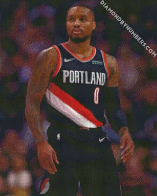 damian lillard basketball diamond painting