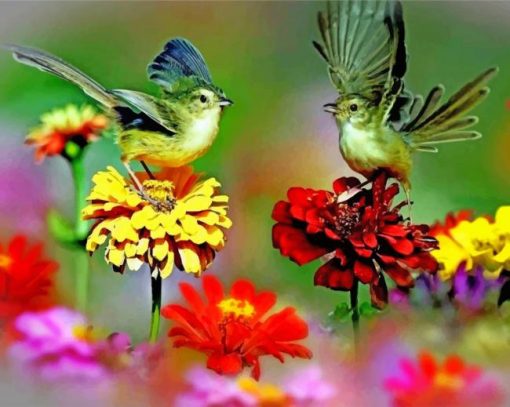 Flowers And Birds Paint by numbers