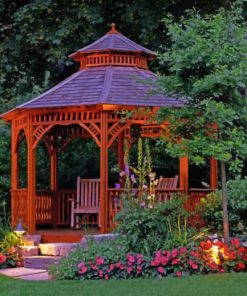Aesthetic Brown Gazebo Paint by numbers