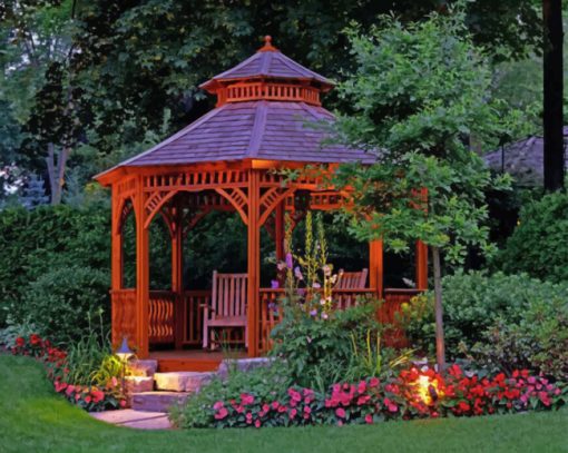 Aesthetic Brown Gazebo Paint by numbers