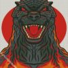godzilla illustration diamond painting