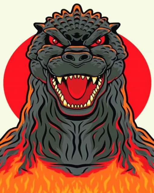 Godzilla Illustration Paint by numbers