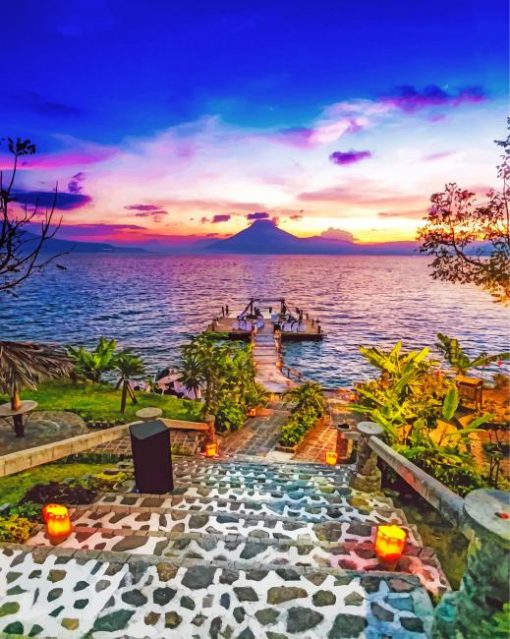 Guatemala Sunset Paint by numbers
