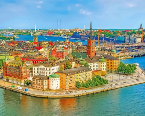 Helsinki Buildings paint by numbers