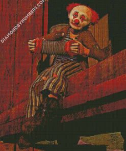 hobo clown on train diamond painting