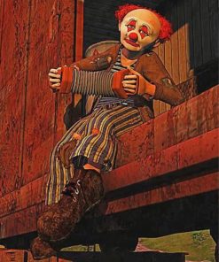 Hobo Clown On The Train Paint by numbers