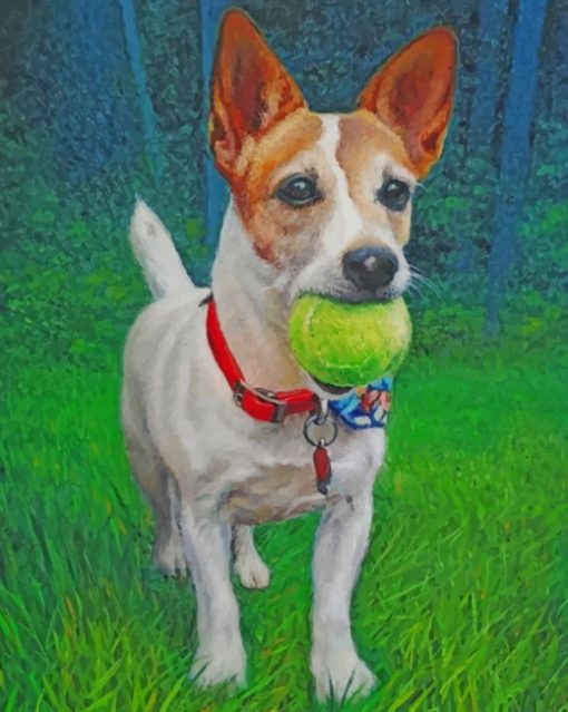 Jack Russell Carrying A Ball Paint by numbers