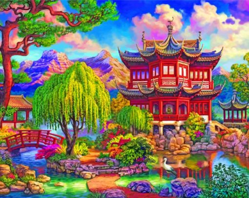 Japanese Park Ppaint by numbers