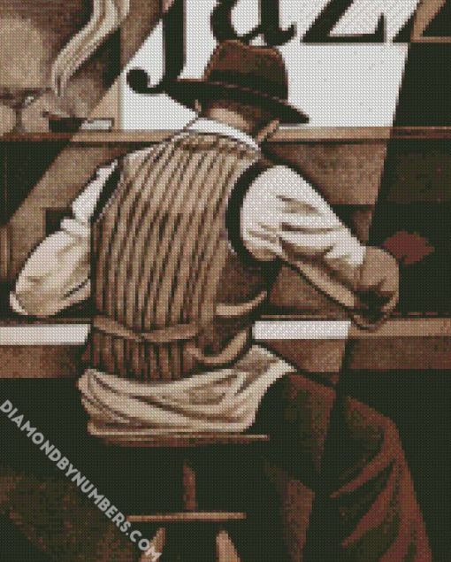 monochrome jazz man diamond paintings
