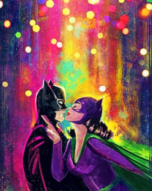 Romantic Batman And Catwoman Paint by numbers