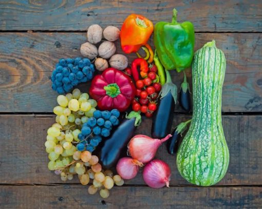 Vegetables And Fruits paint by numbers