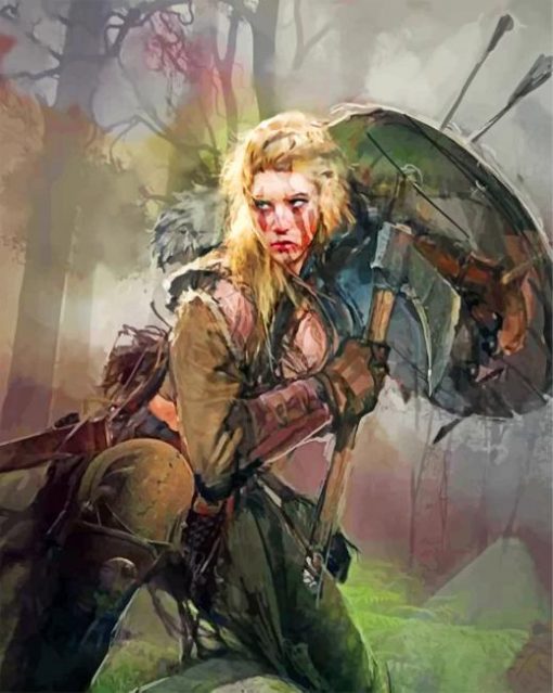 Birka Female Viking Warrior paint by numbers