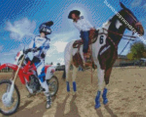 cowgirl and dirt bikes diamond paintings