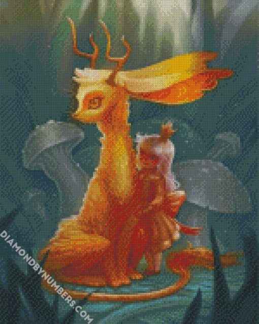 fantatsic jackalope and a little girl diamond paintings
