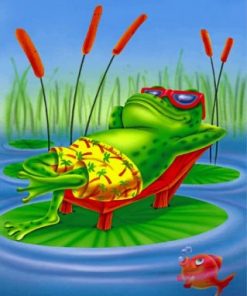 frog on lily pad paint by numbers