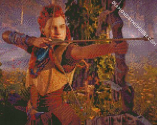 horizon zero dawn aloy with bow diamond painting
