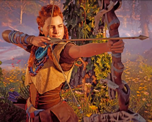 horizon-zero-dawn-aloy-with-bow-paint-by-number