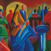lonely man playing jazz music Diamond paintings