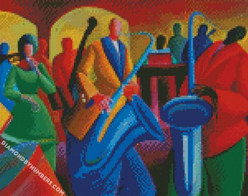 lonely man playing jazz music Diamond paintings