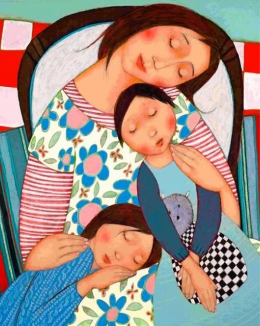 mother-and-children-paint-by-numbers