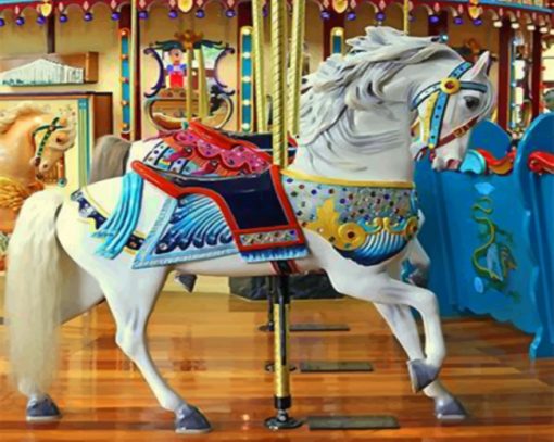 white-carousel-horse-paint-by-numbers