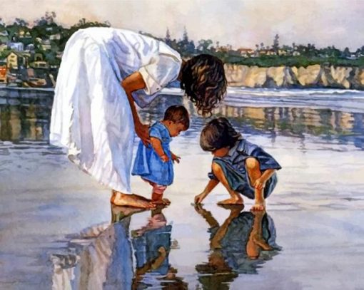 woman-and-children-steve-hanks-paint-by-number